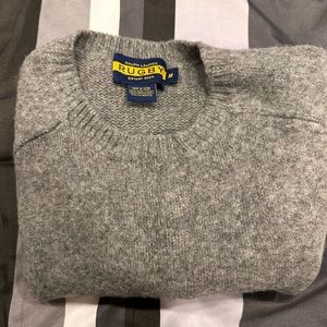 NWOT Vintage Polo Ralph Lauren Suede Elbow Patch Brushed Knitted Wool Sweater